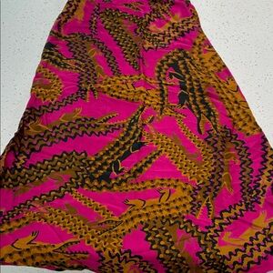 FARM Rio Pink and Brown Patterned Skirt